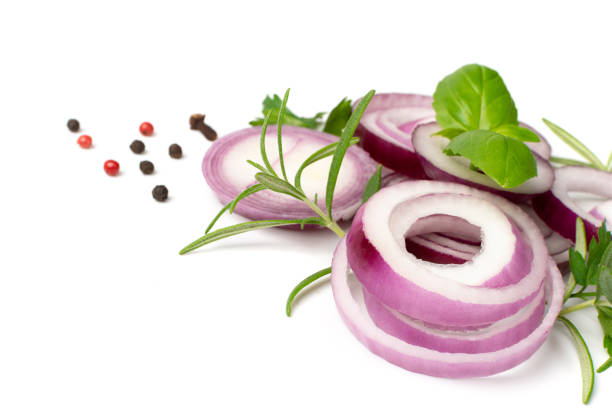istock Sliced Red Onion or Purple Onion Rings Isolated 1208814663