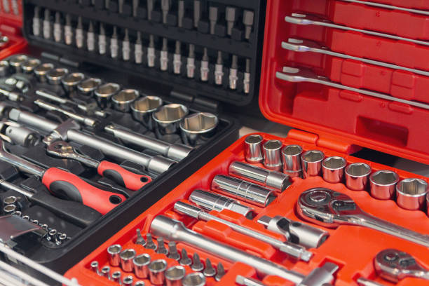 istock Box with set of tools for car repair closeup 1208814776
