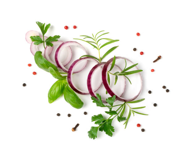 istock Sliced Red Onion or Purple Onion Rings Isolated 1208814980