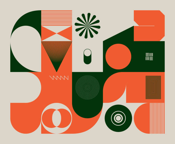 bildbanksillustrationer, clip art samt tecknat material och ikoner med retro framtida abstrakt vektormönster - geometriformad illustrationer