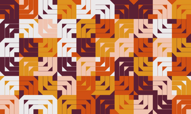 중반 세기 추상 벡터 패턴 디자인 - wallpaper pattern wallpaper 1950s style ornate stock illustrations