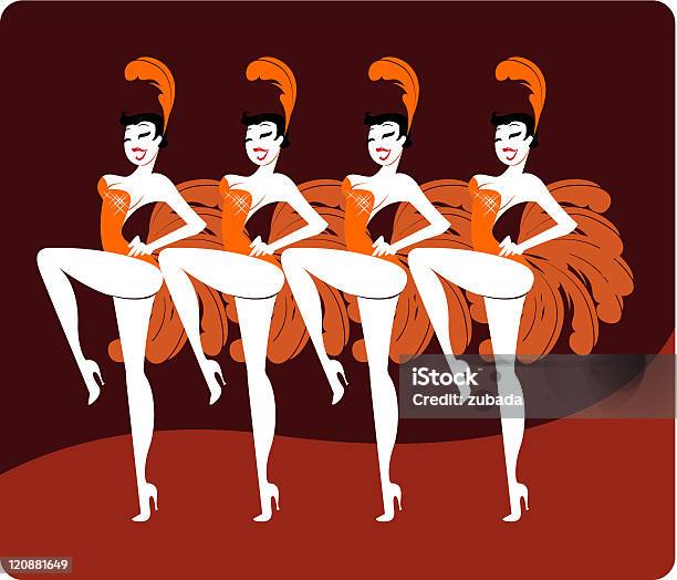 Showgirls - Stockowe grafiki wektorowe i więcej obrazów Showgirl - Showgirl, Kabaret, Ilustracja