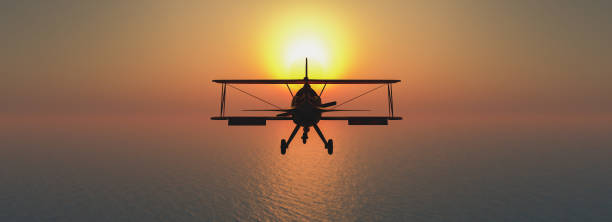 istock old airplane in the sky 1208819060
