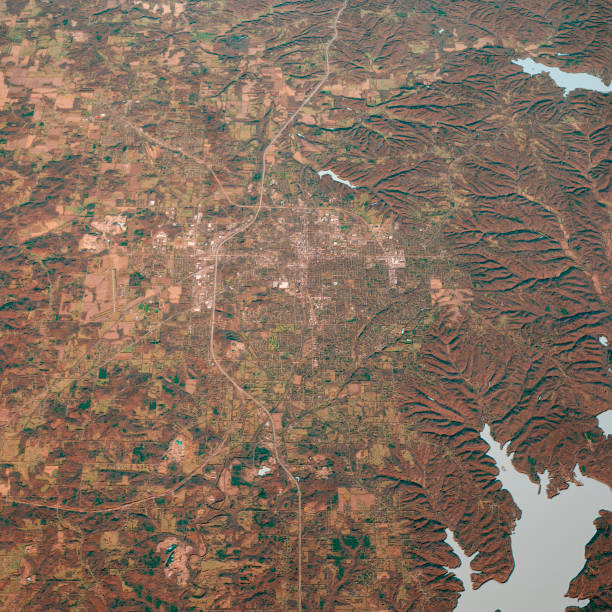 istock Bloomington Indiana 3D Render Map Color Top View Nov 2019 1208821099