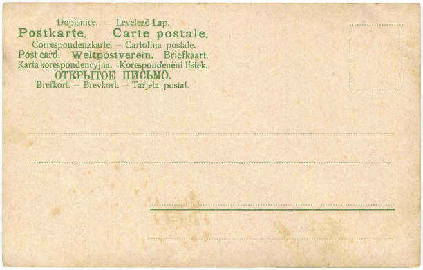 istock Vintage blank postcard in different language in early 1900s, a very good background for any usage of the historic postcard communications. 1208824239