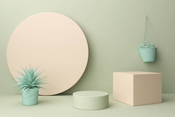 istock Abstract mock up pastel color Scene. 1208824913