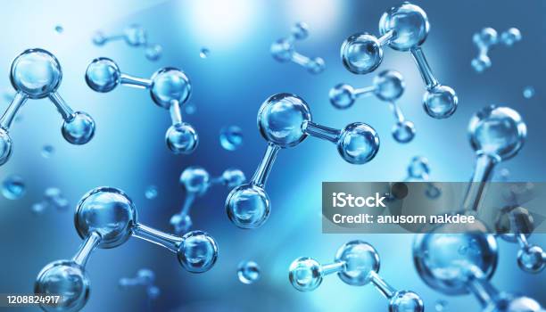 Water Molecule Model Stock Photo - Download Image Now - Water, Molecule, Backgrounds