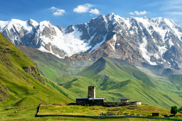 istock Georgia's highest summit - Shkar and Lamaria Monastery 1208825201