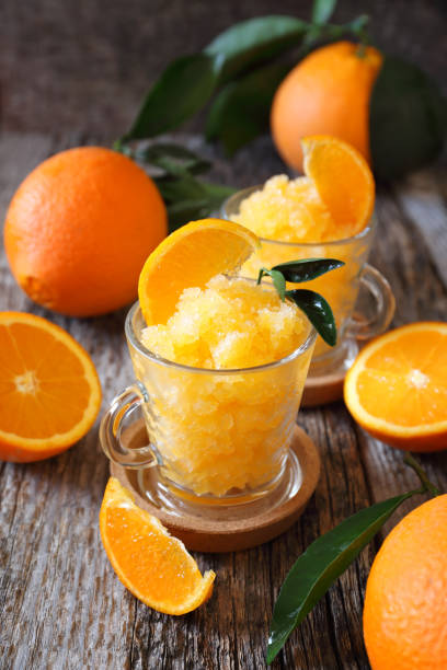 istock Orange granita, frozen summer dessert 1208829795