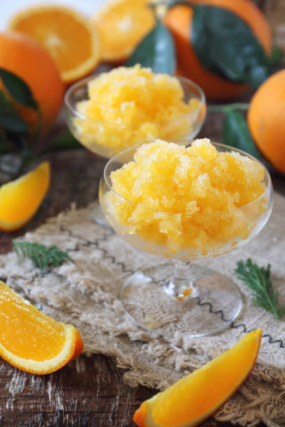 istock Orange granita, frozen summer dessert 1208830631