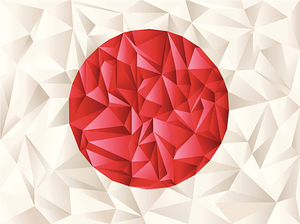 ilustraciones, imágenes clip art, dibujos animados e iconos de stock de idea creativa: bandera origami japón - paper craft brown wrinkled