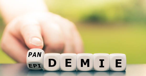 istock Hand turns dice and changes the German word 
