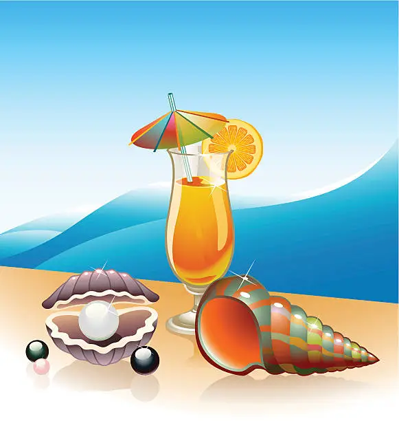 Vector illustration of Beach Cocktail