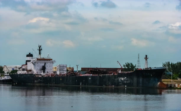 istock Damaged tanker after ignition of cargo 1208847855