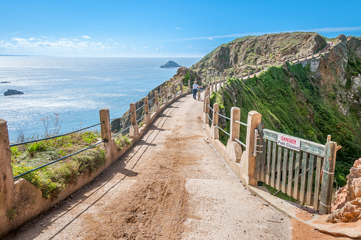 English Channel Island of Sark, coastline, summer