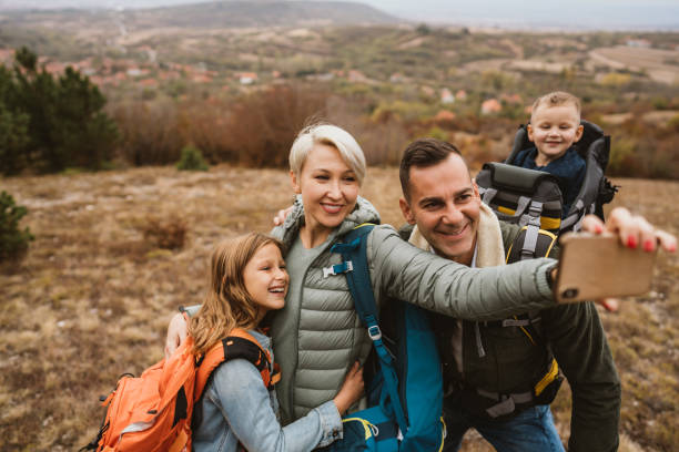 istock Selfie during family hike 1208853157