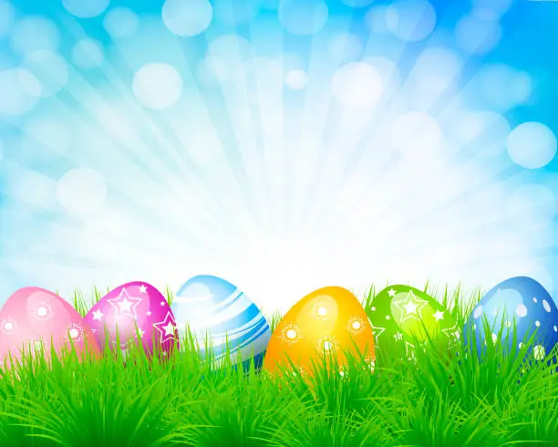 Vector illustration of Decorated Easter Eggs