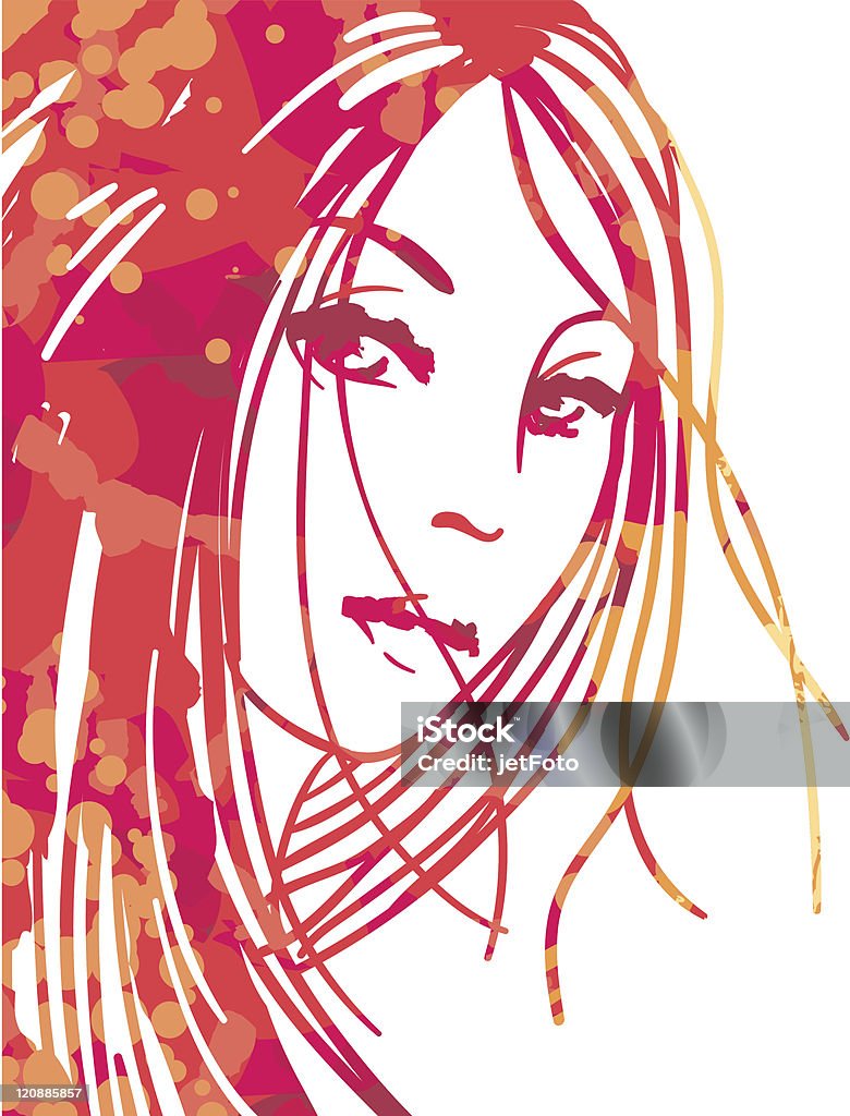 Portrait of beautiful women Watercolor portret of beautiful women isolated on white Adult stock vector