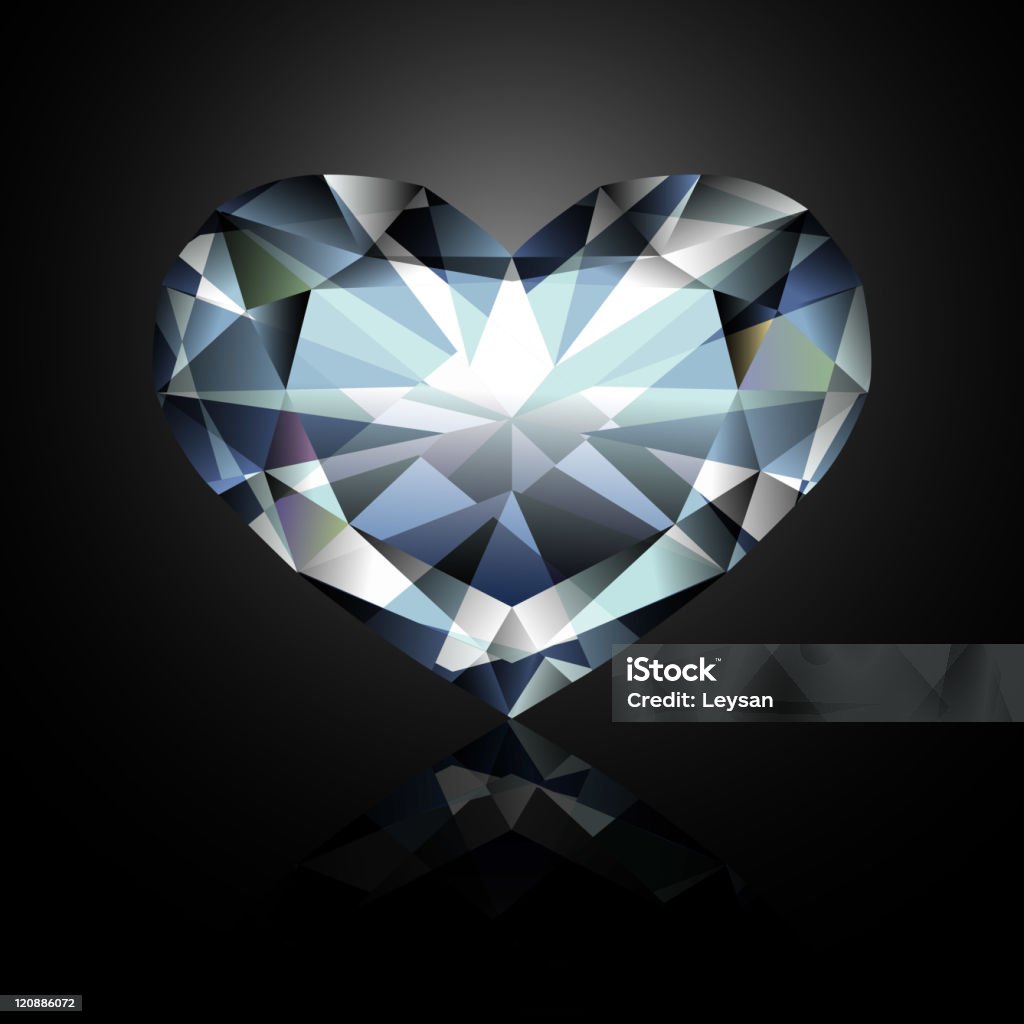 Heart-shaped diamond Illustration of a heart-shaped diamond. NO gradient mesh. Major elements are grouped and layered separately.  Blue stock vector