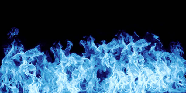 blue flames on black blue flames isolated on black background blue flames stock pictures, royalty-free photos & images
