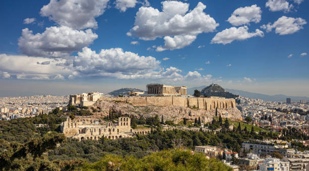 istock Athens, Greece. Acropolis and Parthenon temple from Philopappos Hill. 1208865241