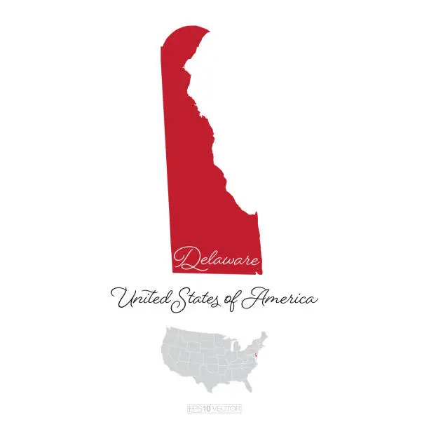 Vector illustration of Delaware USA Vector Map Illustration