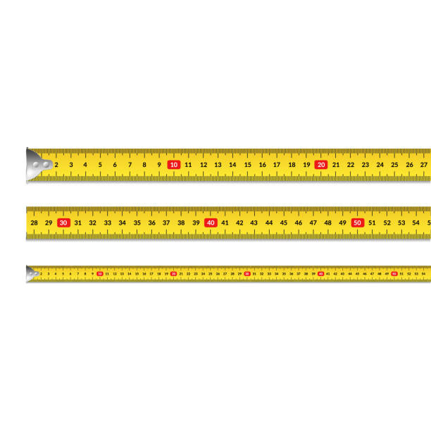 illustrations, cliparts, dessins animés et icônes de ensemble de ruban de mesure détaillé 3d réaliste. vecteur - tape measure centimeter ruler instrument of measurement