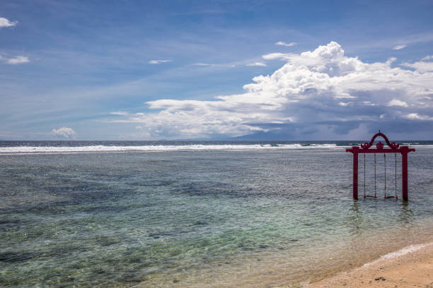 The beautiful ocean coast of Gili Trawangan island, Bali, Indonesia.