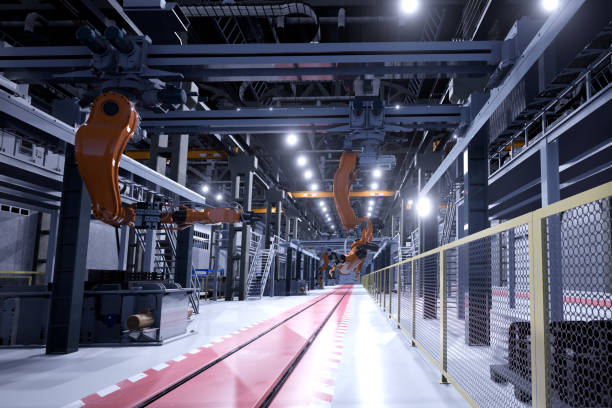 istock Engineer control robots in factory of future 1208875957