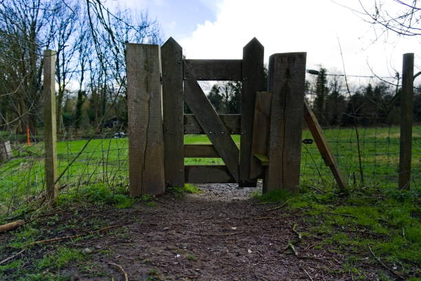 istock wooden gate that enters to a farm 1208876691