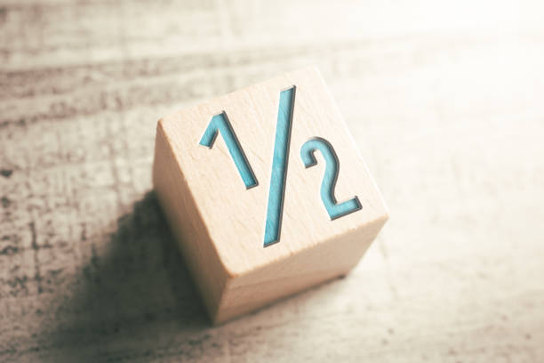 istock Number Half On A Wooden Block On A Table 1208876879