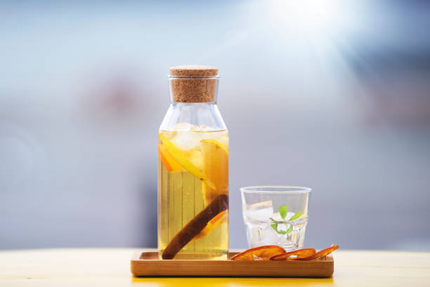 istock Home made healthy ice tea with lemon and mint 1208881065