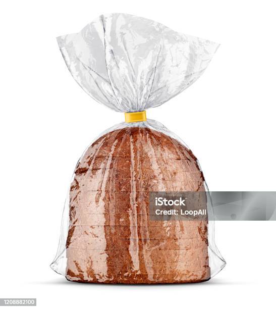 Bread Bag Packaging With Sliced Bread Inside Illustration Stock Photo - Download Image Now