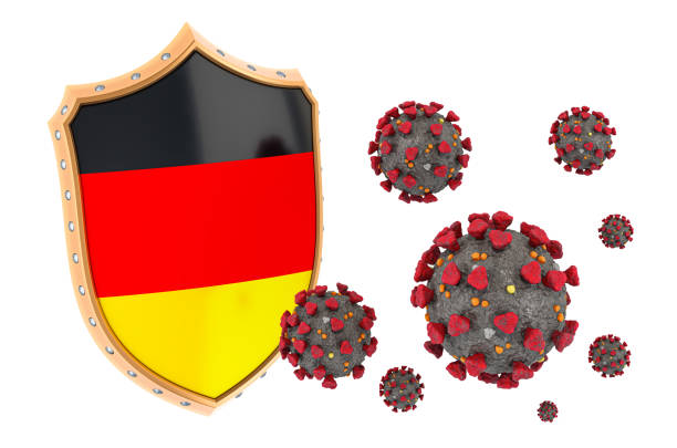 Protection of Germany from coronavirus. 3D rendering isolated on white background