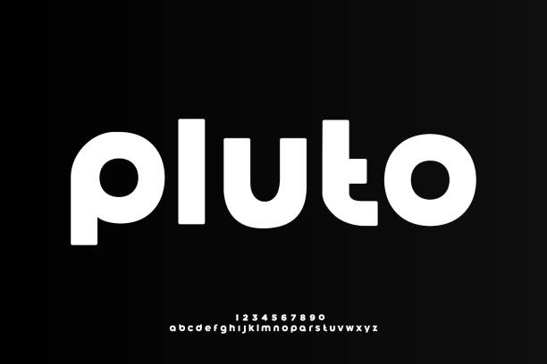 Pluto, a modern minimalist futuristic alphabet font design an Abstract technology futuristic alphabet font. digital space typography vector illustration design confidence stock illustrations