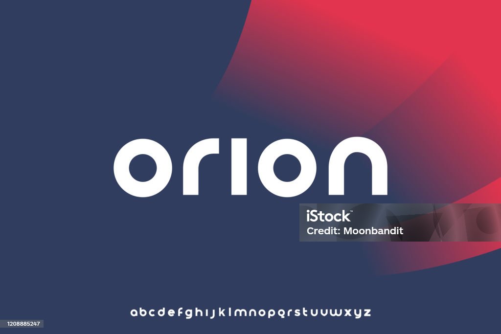 Orion, um moderno design de fontes de alfabeto futurista minimalista - Vetor de Texto Datilografado royalty-free