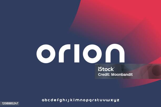 Vetores de Orion Um Moderno Design De Fontes De Alfabeto Futurista Minimalista e mais imagens de Texto Datilografado