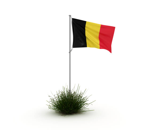 belgische vlag - 3d rendering - belgische vlag stockfoto's en -beelden