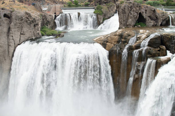 쇼숀 폭포의 멋진 전망. 트윈 폴스, 아이다호. 미국 - shoshone falls 뉴스 사진 이미지