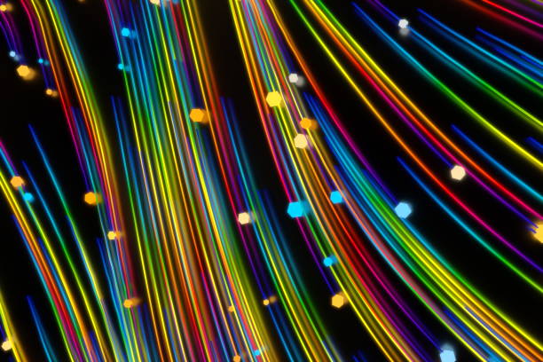 istock Neon glowing twisted cosmic lines on the glossy surface. Turbulence curls flow colorful motion. Fluid and smooth astronomy vortex swirl structure. 3d rendering Abstract creative modern background 1208890972