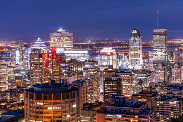 istock Montreal city skyline at night from Mount Royal 1208893731