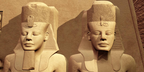 The Faces of Abu Simbel Ramses the Great built the temple complex of Abu Simbel to honor him and his wife queen Nefertari. egyptian ethnicity stock pictures, royalty-free photos & images