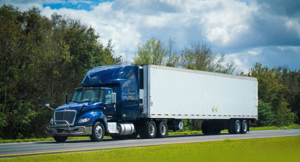 istock Blue semi truck Florida highway 1208896320