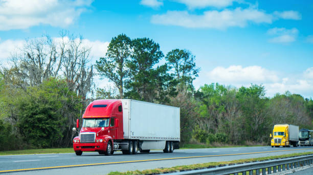 istock Semi trucks in Florida USA 1208896350