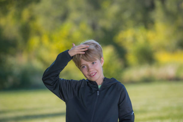 Portrait of a smiling boy with a blurred background