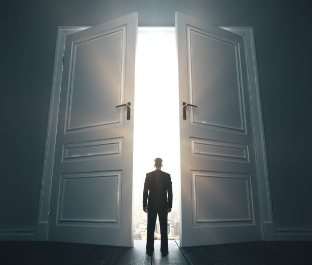 istock Businessman looking on sunrise 1208904419