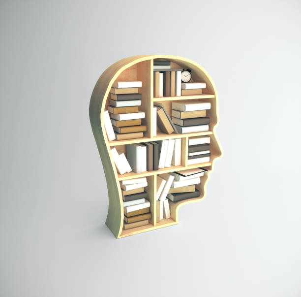 istock Book shelf in form of head 1208905047