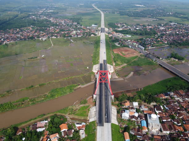 istock Kali kali kuto kali kutho is a red bridge that becomes an icon of TRANS JAVA Toll Road 1208916250