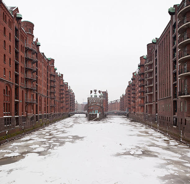 Cтоковое фото Speicherstadt в зимний