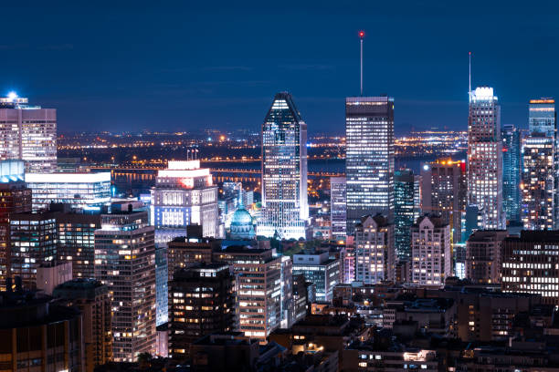 istock Downtown Montreal at night from Mount Royal 1208921573
